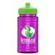 a lime green lid & transparent hot pink bottle upcycle - mini 16 oz rpet sports bottle with push - pull lid - digital
