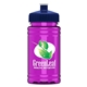 a navy blue lid & transparent hot pink bottle upcycle - mini 16 oz rpet sports bottle with push - pull lid - digital
