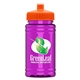 a orange lid & transparent hot pink bottle upcycle - mini 16 oz rpet sports bottle with push - pull lid - digital
