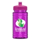 aerial view a pink lid & transparent hot pink bottle upcycle - mini 16 oz rpet sports bottle with push - pull lid - digital, image 1 of 2