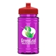 a red lid & transparent hot pink bottle upcycle - mini 16 oz rpet sports bottle with push - pull lid - digital