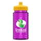 a yellow lid & transparent hot pink bottle upcycle - mini 16 oz rpet sports bottle with push - pull lid - digital