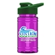 a green lid & transparent hot pink bottle upcycle - mini 16 oz rpet sports bottle with drink thru lid - digital