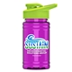a lime green lid & transparent hot pink bottle upcycle - mini 16 oz rpet sports bottle with drink thru lid - digital