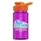 a orange lid & transparent hot pink bottle upcycle - mini 16 oz rpet sports bottle with drink thru lid - digital