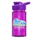 a violet lid & transparent hot pink bottle upcycle - mini 16 oz rpet sports bottle with drink thru lid - digital