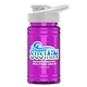 a white lid & transparent hot pink bottle upcycle - mini 16 oz rpet sports bottle with drink thru lid - digital