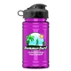 a black lid & transparent hot pink bottle upcycle mini - 16 oz rpet sport bottle with flip top lid