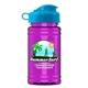a cyan lid & transparent hot pink bottle upcycle mini - 16 oz rpet sport bottle with flip top lid