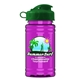a green lid & transparent hot pink bottle upcycle mini - 16 oz rpet sport bottle with flip top lid
