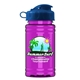 a reflex blue lid & transparent hot pink bottle upcycle mini - 16 oz rpet sport bottle with flip top lid