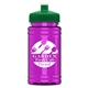 a green lid & transparent hot pink bottle upcycle - mini 16 oz rpet sports bottle with push - pull lid