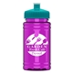 a teal lid & transparent hot pink bottle upcycle - mini 16 oz rpet sports bottle with push - pull lid