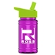 a lime green lid & transparent hot pink bottle upcycle - mini 16 oz rpet sports bottle with flip straw lid