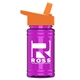 a orange lid & transparent hot pink bottle upcycle - mini 16 oz rpet sports bottle with flip straw lid