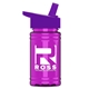 a violet lid & transparent hot pink bottle upcycle - mini 16 oz rpet sports bottle with flip straw lid