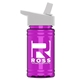 a white lid & transparent hot pink bottle upcycle - mini 16 oz rpet sports bottle with flip straw lid