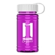 a white lid & transparent hot pink bottle upcycle - mini 16 oz rpet sports bottle with tethered lid