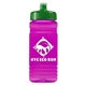 a green lid & transparent hot pink bottle 20 oz upcycle rpet bottle push pull lid
