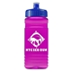 a royal blue lid & transparent hot pink bottle 20 oz upcycle rpet bottle push pull lid