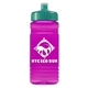 a teal lid & transparent hot pink bottle 20 oz upcycle rpet bottle push pull lid