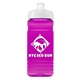 a white lid & transparent hot pink bottle 20 oz upcycle rpet bottle push pull lid