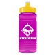 a yellow lid & transparent hot pink bottle 20 oz upcycle rpet bottle push pull lid