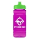 a lime green lid & transparent hot pink bottle 20 oz upcycle rpet bottle push pull lid