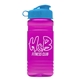 a cyan lid & transparent hot pink bottle 20 oz upcycle rpet bottle flip top lid