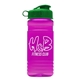 a green lid & transparent hot pink bottle 20 oz upcycle rpet bottle flip top lid