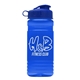 a reflex blue lid & transparent blue bottle 20 oz upcycle rpet bottle flip top lid