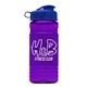 a reflex blue lid & transparent violet bottle 20 oz upcycle rpet bottle flip top lid