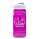 a white lid & transparent hot pink bottle 20 oz upcycle rpet bottle flip top lid