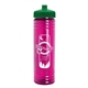 a green lid & transparent hot pink bottle 24 oz slim fit water bottle with push - pull lid
