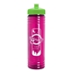 a lime lid & transparent hot pink bottle 24 oz slim fit water bottle with push - pull lid