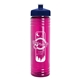 a navy blue lid & transparent hot pink bottle 24 oz slim fit water bottle with push - pull lid