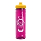 a yellow lid & transparent hot pink bottle 24 oz slim fit water bottle with push - pull lid