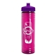 a violet lid & transparent hot pink bottle 24 oz slim fit water bottle with push - pull lid