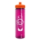 a orange lid & transparent hot pink bottle 24 oz slim fit water bottle with push - pull lid