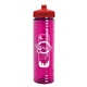 a red lid & transparent hot pink bottle 24 oz slim fit water bottle with push - pull lid