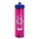 a royal blue lid & transparent hot pink bottle 24 oz slim fit water bottle with push - pull lid