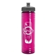 a gray lid & transparent hot pink bottle 24 oz slim fit water bottle with push - pull lid