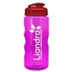 a translucent red lid & transparent-hot pink bottle mini mountain 22 oz tritan(tm) sports bottle with usa flip lid