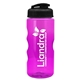 aerial view a black lid & transparent-hot pink bottle mini mountain 22 oz tritan(tm) sports bottle with usa flip lid, image 1 of 2
