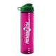 a green lid & transparent hot pink bottle 24 oz slim fit water bottle with flip lid