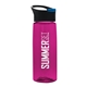 a black with blue flip tab lid & transparent hot pink bottle the flair - 26 oz transparent tritan(tm) bottle with pop - up lid
