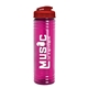 a translucent red lid & transparent hot pink bottle 24 oz slim fit water bottle with flip lid