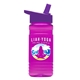 a violet lid & transparent hot pink bottle 20 oz upcycle rpetbottle flip straw lid - digital