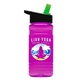 a black with green spout lid & transparent hot pink bottle 20 oz upcycle rpetbottle flip straw lid - digital