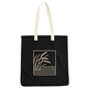 aerial view a black feed organic cotton convention tote, image 1 of 3